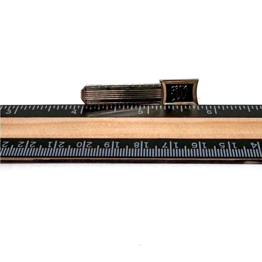 Vintage Hickok Black and Goldtone 'W' Monogram Cufflinks and Tie Clip Set